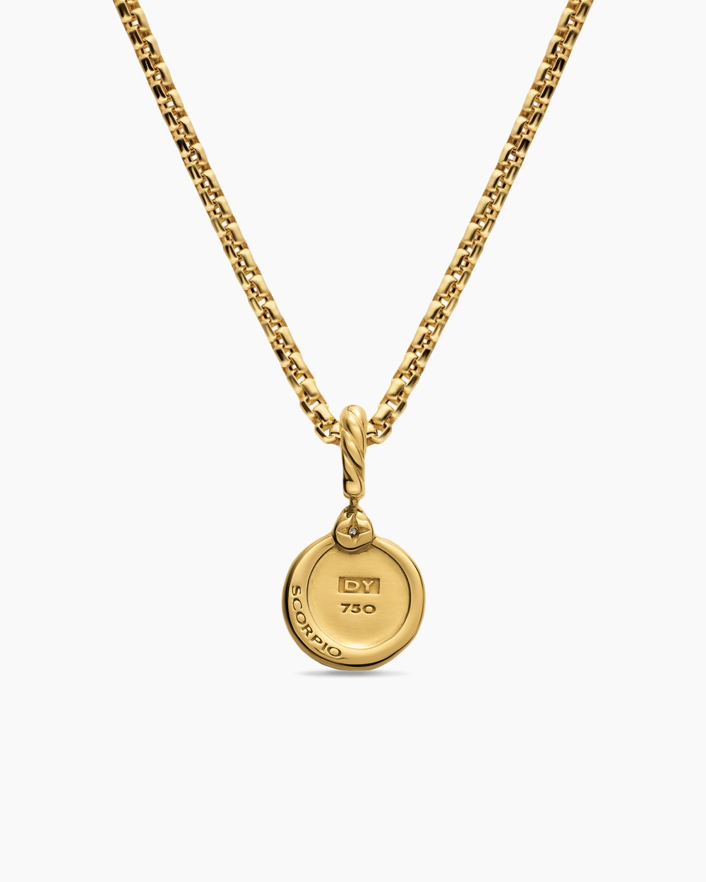 Womens Petite Scorpio Amulet in 18K Yellow Gold with Diamond, 10.4mm