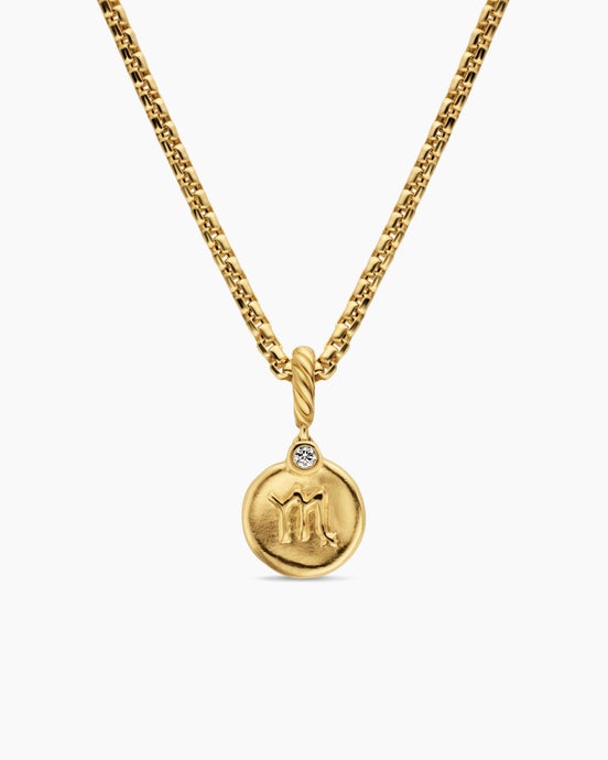 Petite Scorpio Amulet in 18K Yellow Gold with Diamond, 10.4mm
