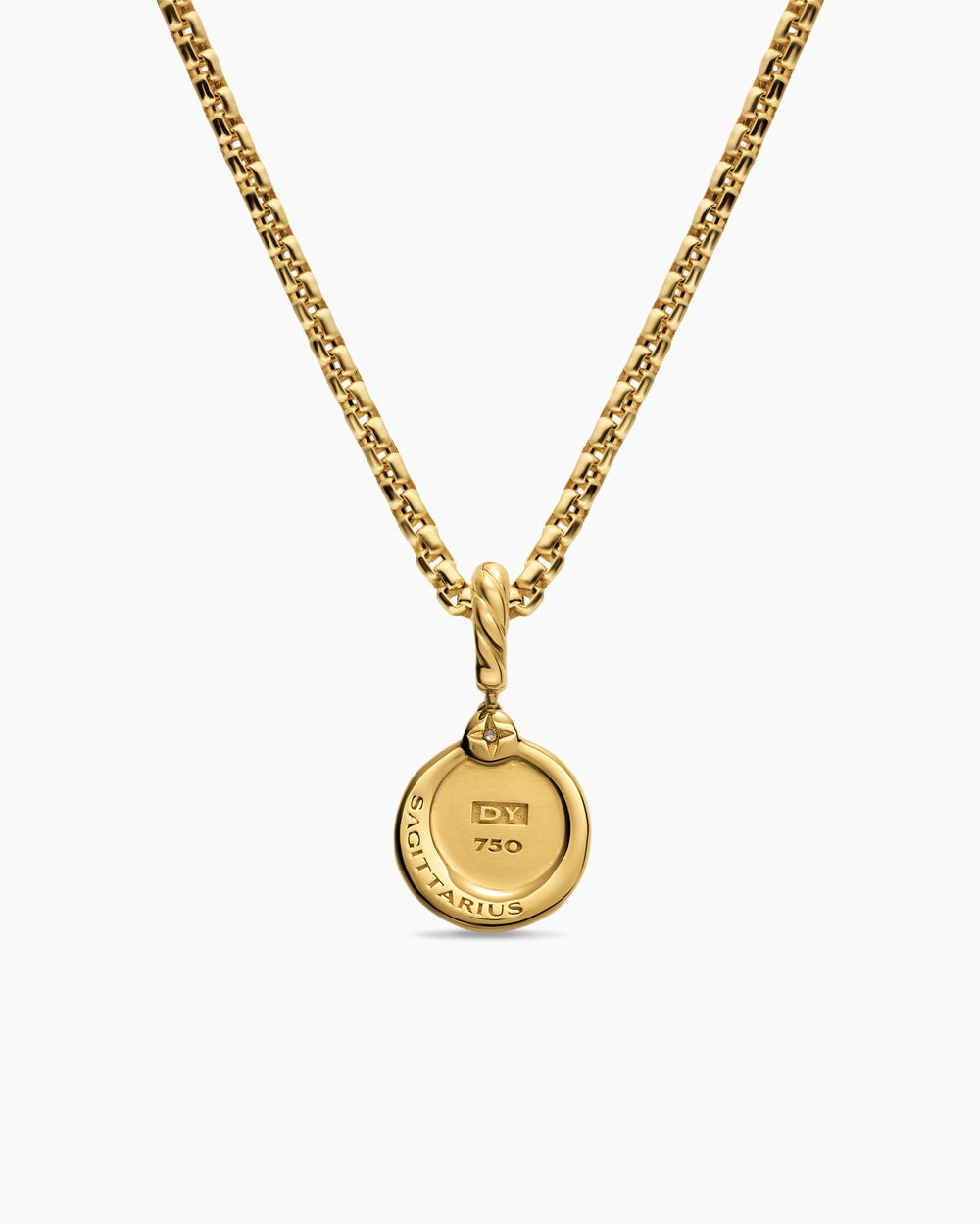 Womens Petite Sagittarius Amulet in 18K Yellow Gold with Diamond, 10.4mm
