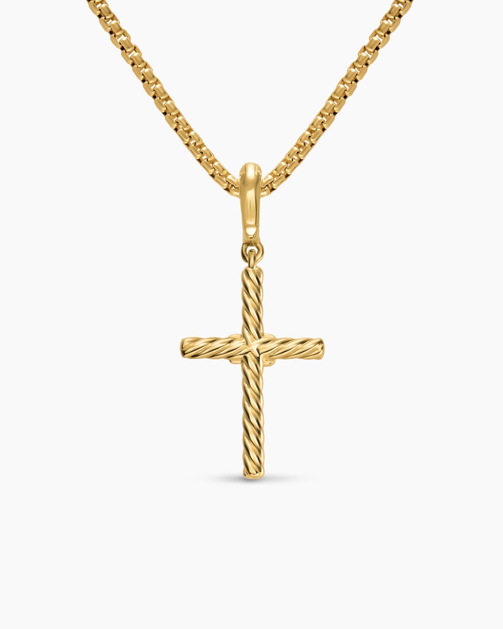 Womens Cross Amulet in 18ct Yellow Gold with Diamonds, 21mm