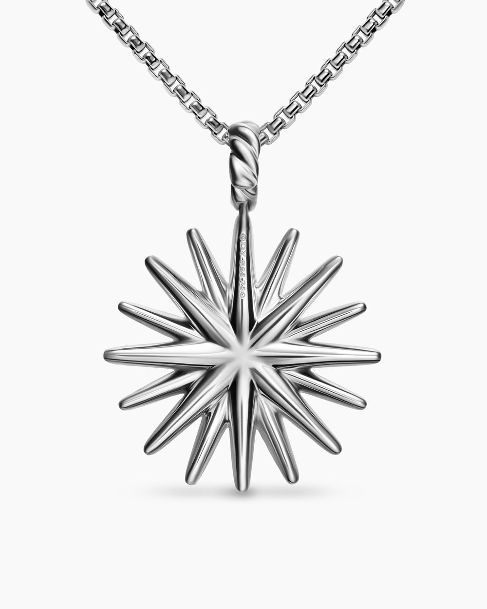 Womens Starburst Amulet in Sterling Silver with 18K Yellow Gold with Diamonds, 25mm