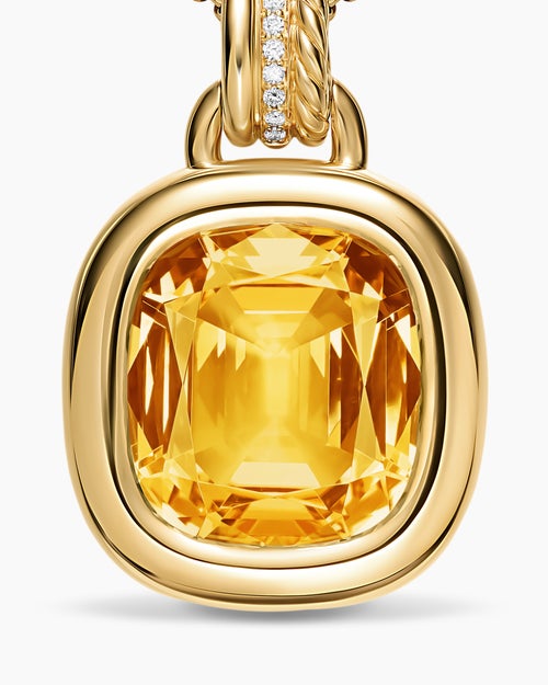 Womens DY Mercer® Color Amulet in 18K Yellow Gold with Citrine and Diamonds, 17mm