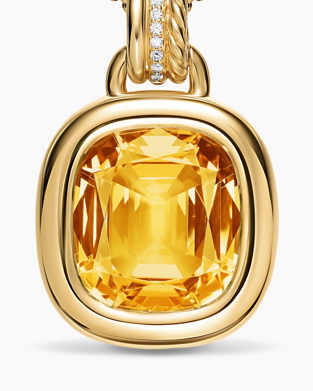 Womens DY Mercer® Colour Amulet in 18K Yellow Gold with Citrine and Diamonds, 17mm