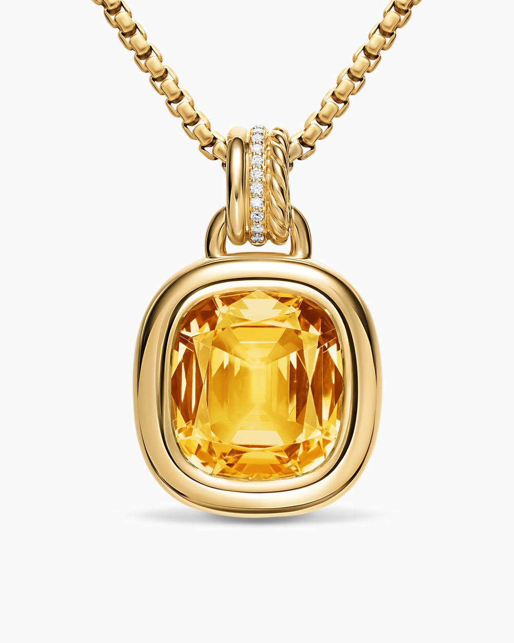 Womens DY Mercer® Colour Amulet in 18K Yellow Gold with Citrine and Diamonds, 17mm