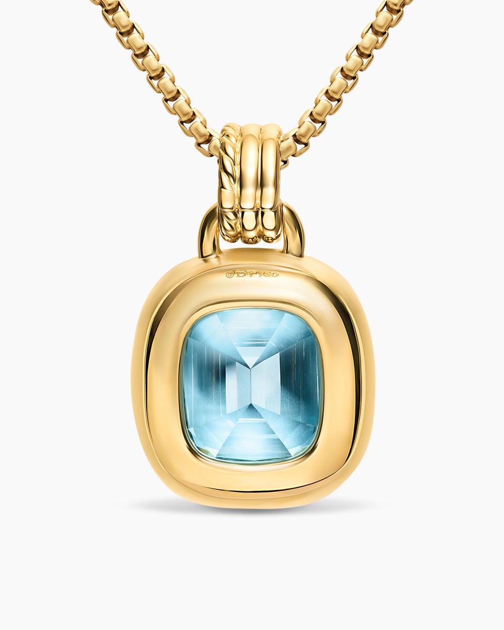Amulette de couleur DY Mercer® en or jaune 18 carats avec topaze bleu ciel et diamants, 17 mm femmes