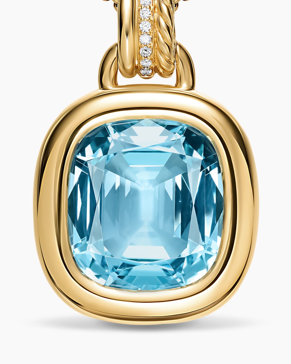 Amulette de couleur DY Mercer® en or jaune 18 carats avec topaze bleu ciel et diamants, 17 mm femmes