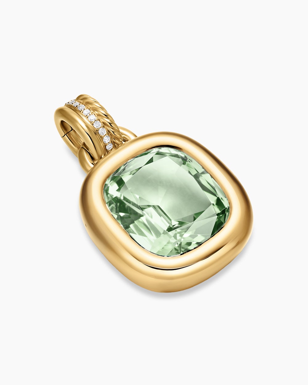 Amulette de couleur DY Mercer® en or jaune 18 carats avec prasiolite et diamants, 17 mm femmes