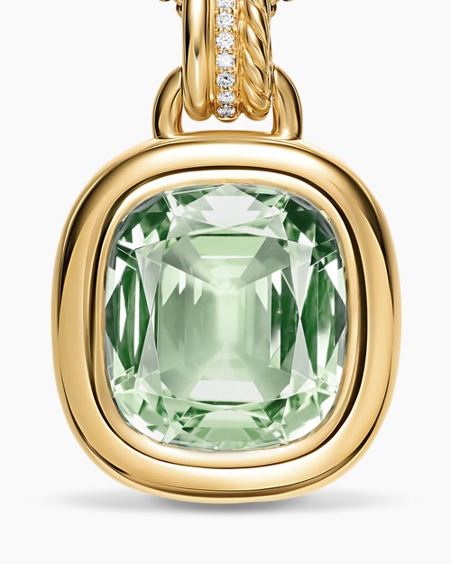 Womens DY Mercer® Color Amulet in 18K Yellow Gold with Prasiolite and Diamonds, 17mm