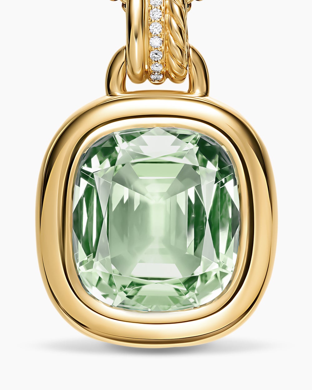 Amulette de couleur DY Mercer® en or jaune 18 carats avec prasiolite et diamants, 17 mm femmes