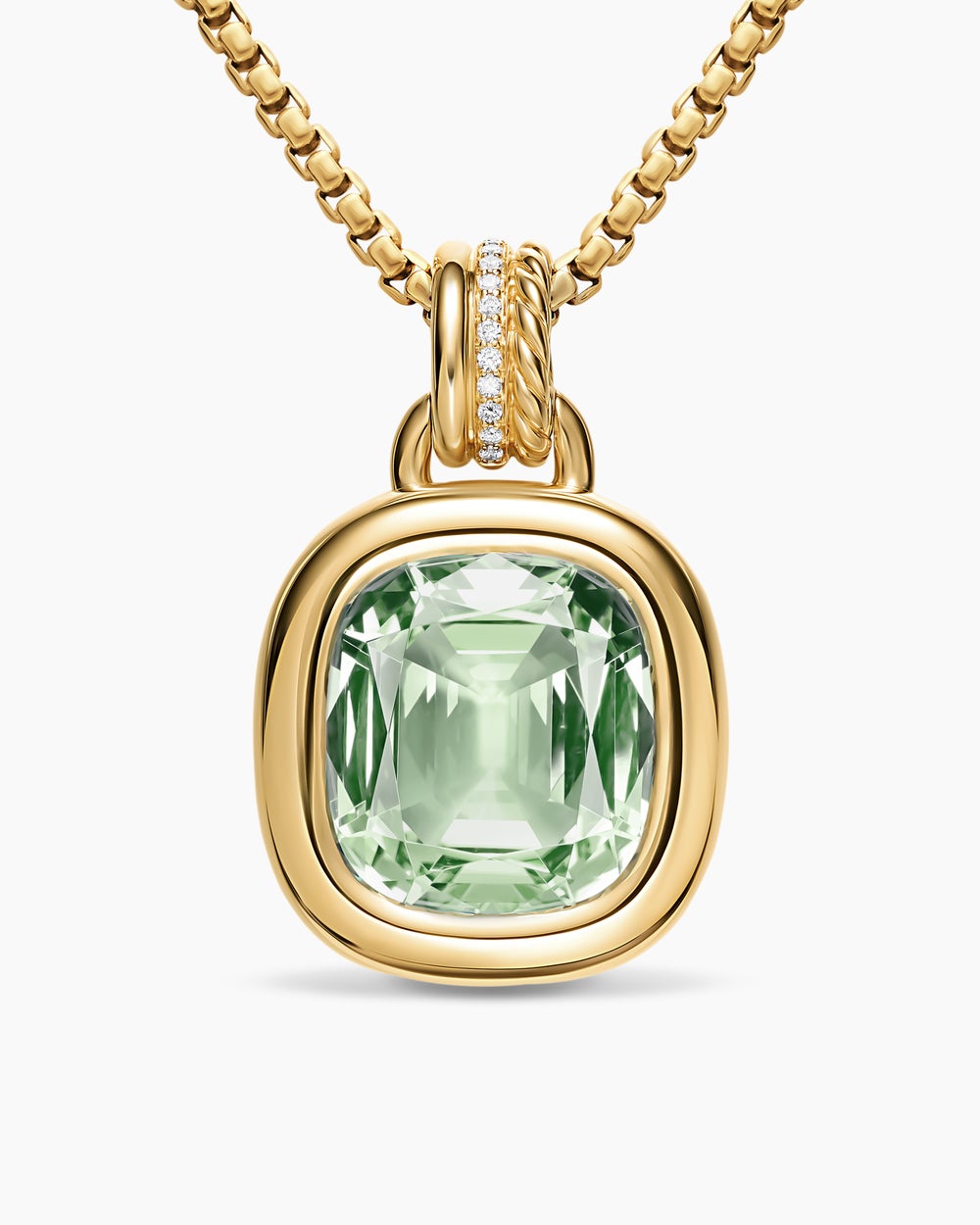 Amulette de couleur DY Mercer® en or jaune 18 carats avec prasiolite et diamants, 17 mm femmes