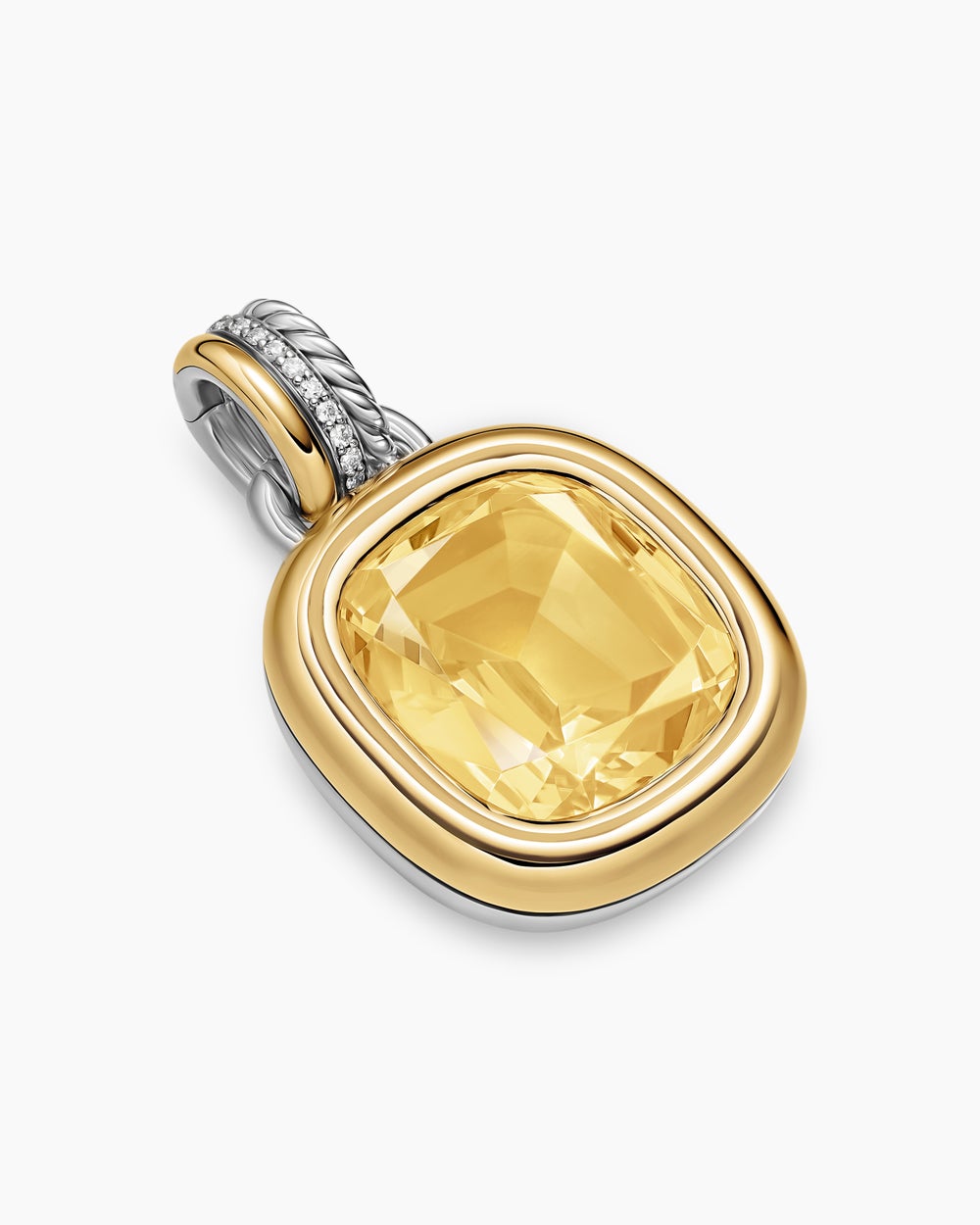 Womens DY Mercer® Color Amulet in Sterling Silver with 18K Yellow Gold, Champagne Citrine and Diamonds, 17mm