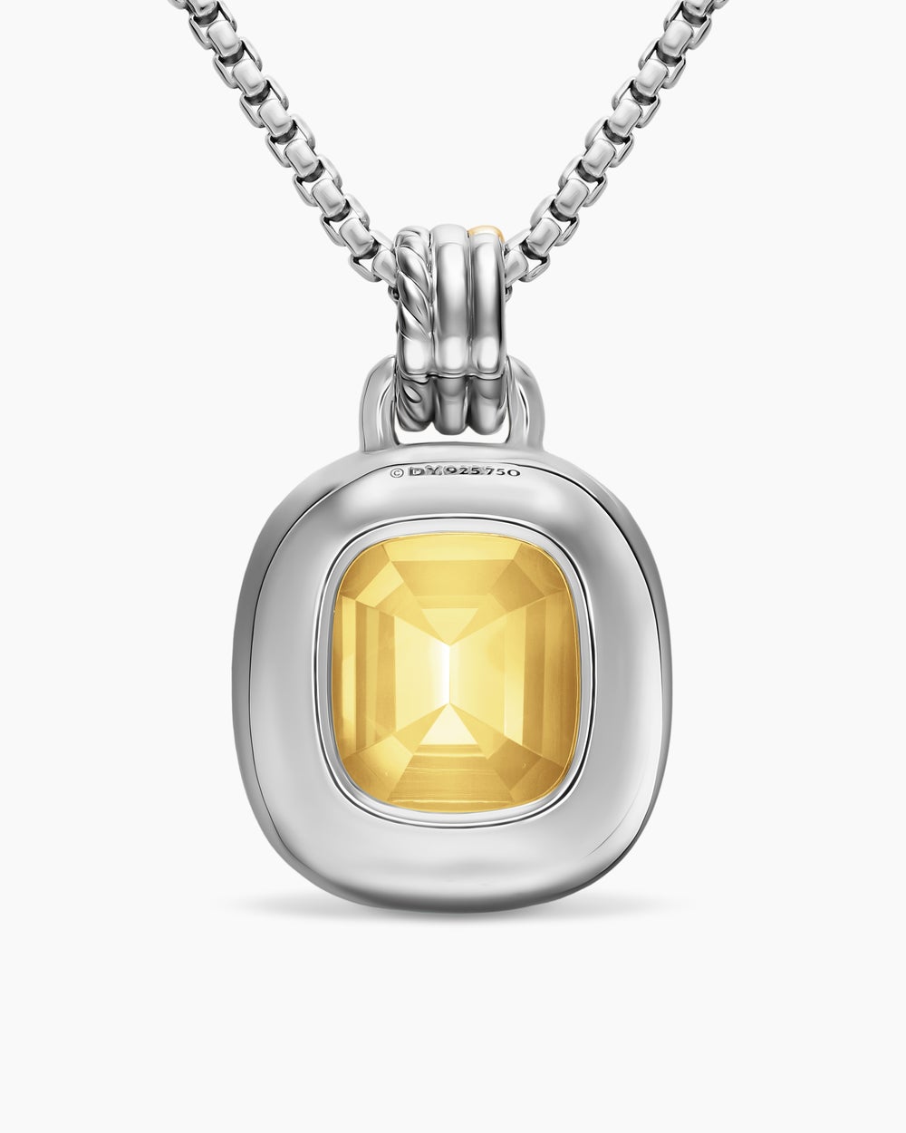 Womens DY Mercer® Color Amulet in Sterling Silver with 18K Yellow Gold, Champagne Citrine and Diamonds, 17mm