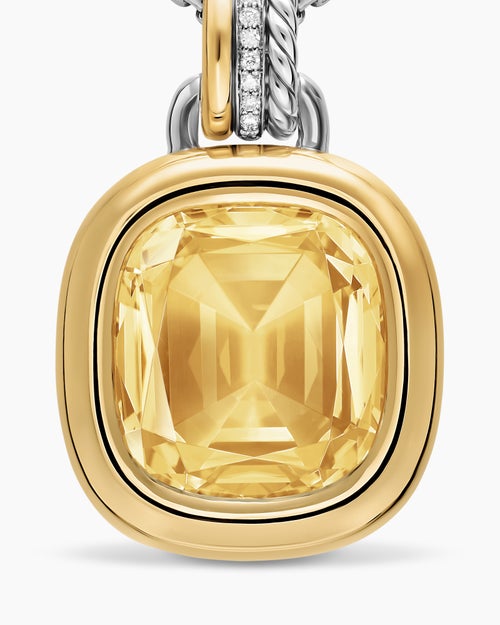 Womens DY Mercer® Color Amulet in Sterling Silver with 18K Yellow Gold, Champagne Citrine and Diamonds, 17mm