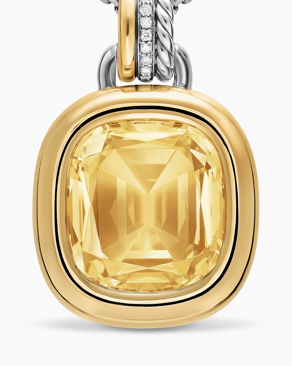 Womens DY Mercer® Color Amulet in Sterling Silver with 18K Yellow Gold, Champagne Citrine and Diamonds, 17mm