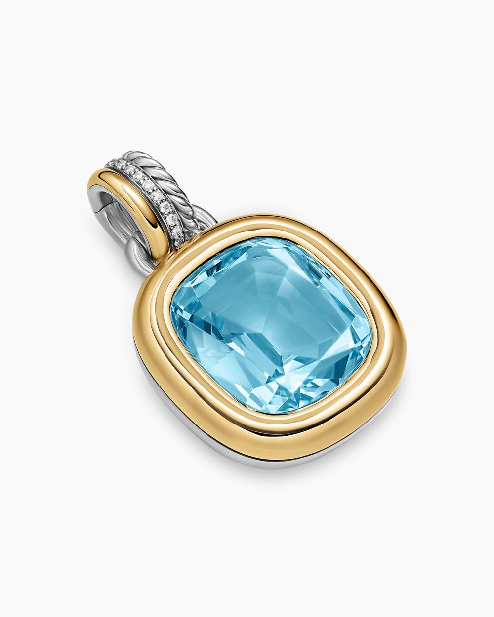 Womens DY Mercer® Color Amulet in Sterling Silver with 18K Yellow Gold, Sky Blue Topaz and Diamonds, 17mm