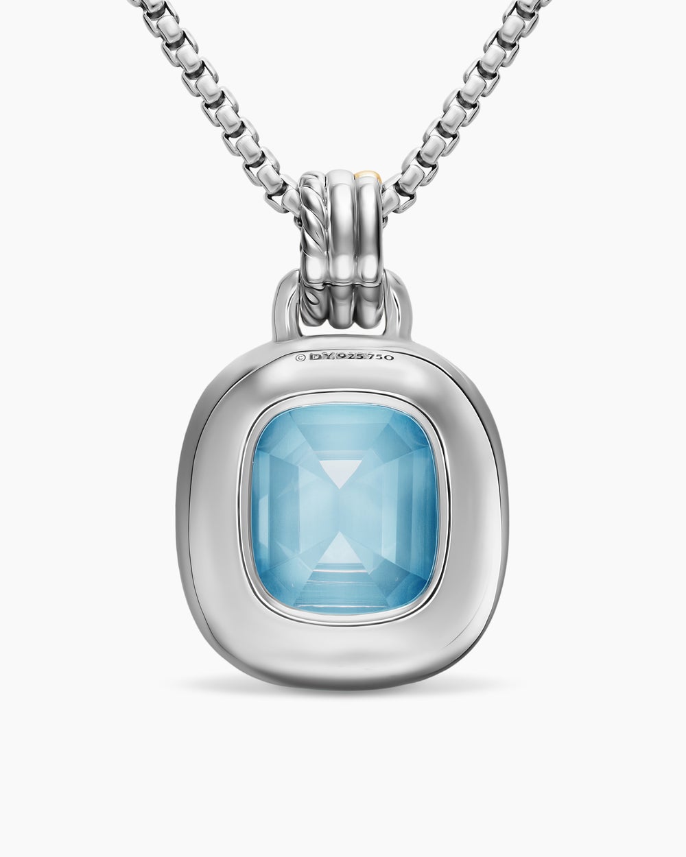 Womens DY Mercer® Color Amulet in Sterling Silver with 18K Yellow Gold, Sky Blue Topaz and Diamonds, 17mm