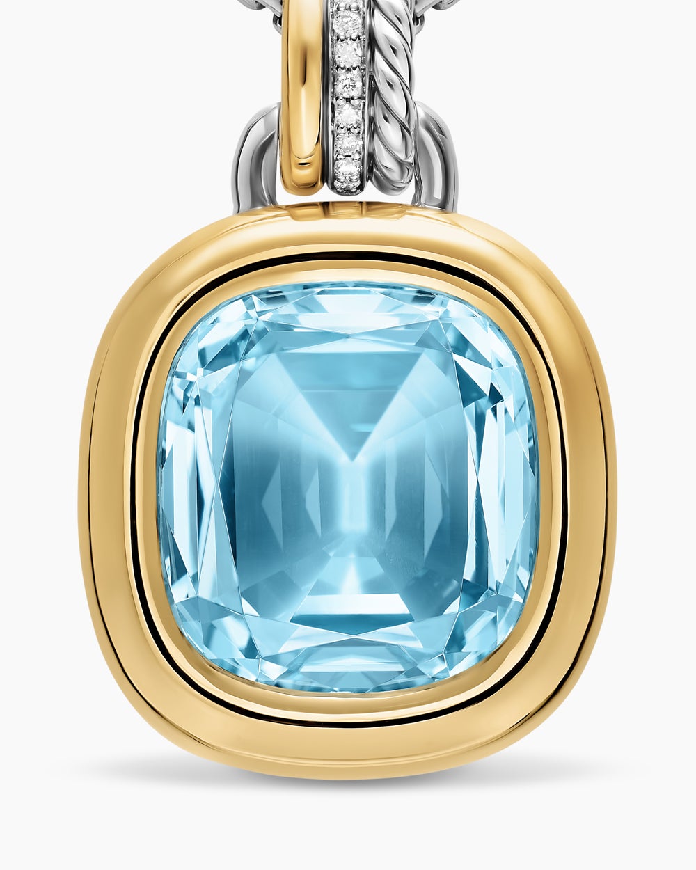 Womens DY Mercer® Color Amulet in Sterling Silver with 18K Yellow Gold, Sky Blue Topaz and Diamonds, 17mm