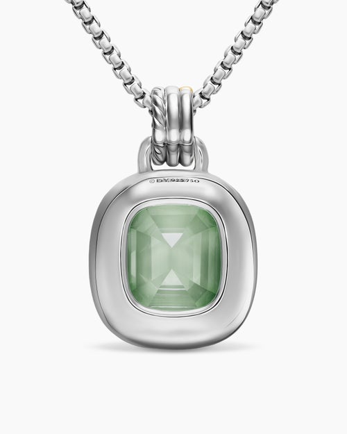Womens DY Mercer® Color Amulet in Sterling Silver with 18K Yellow Gold, Prasiolite and Diamonds, 17mm