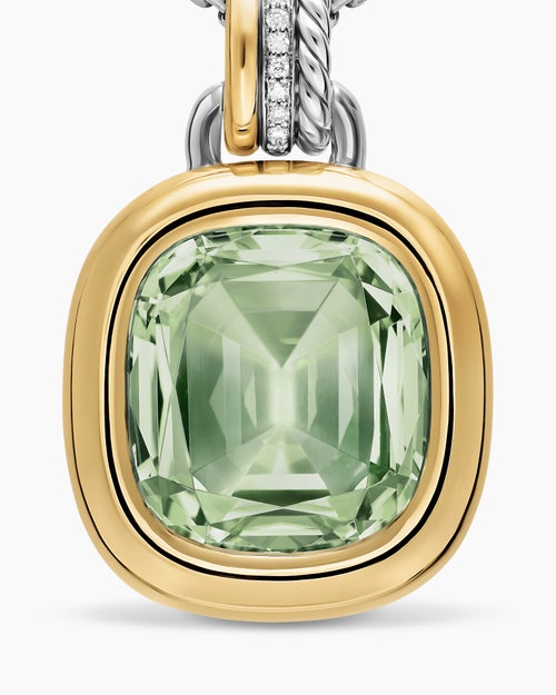 Womens DY Mercer® Color Amulet in Sterling Silver with 18K Yellow Gold, Prasiolite and Diamonds, 17mm