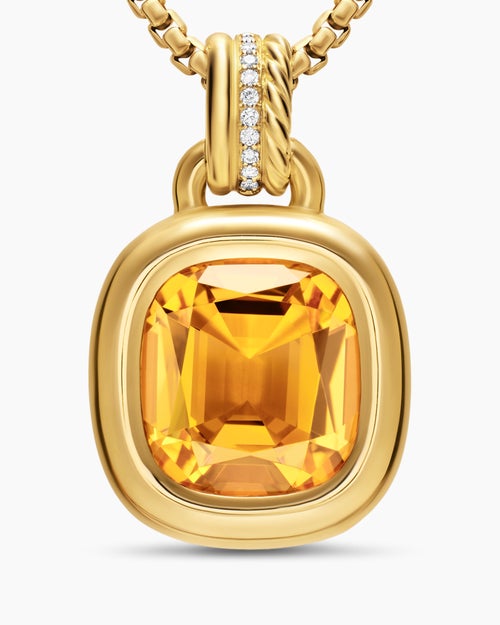 Womens DY Mercer® Color Amulet in 18K Yellow Gold with Citrine and Diamonds, 13mm