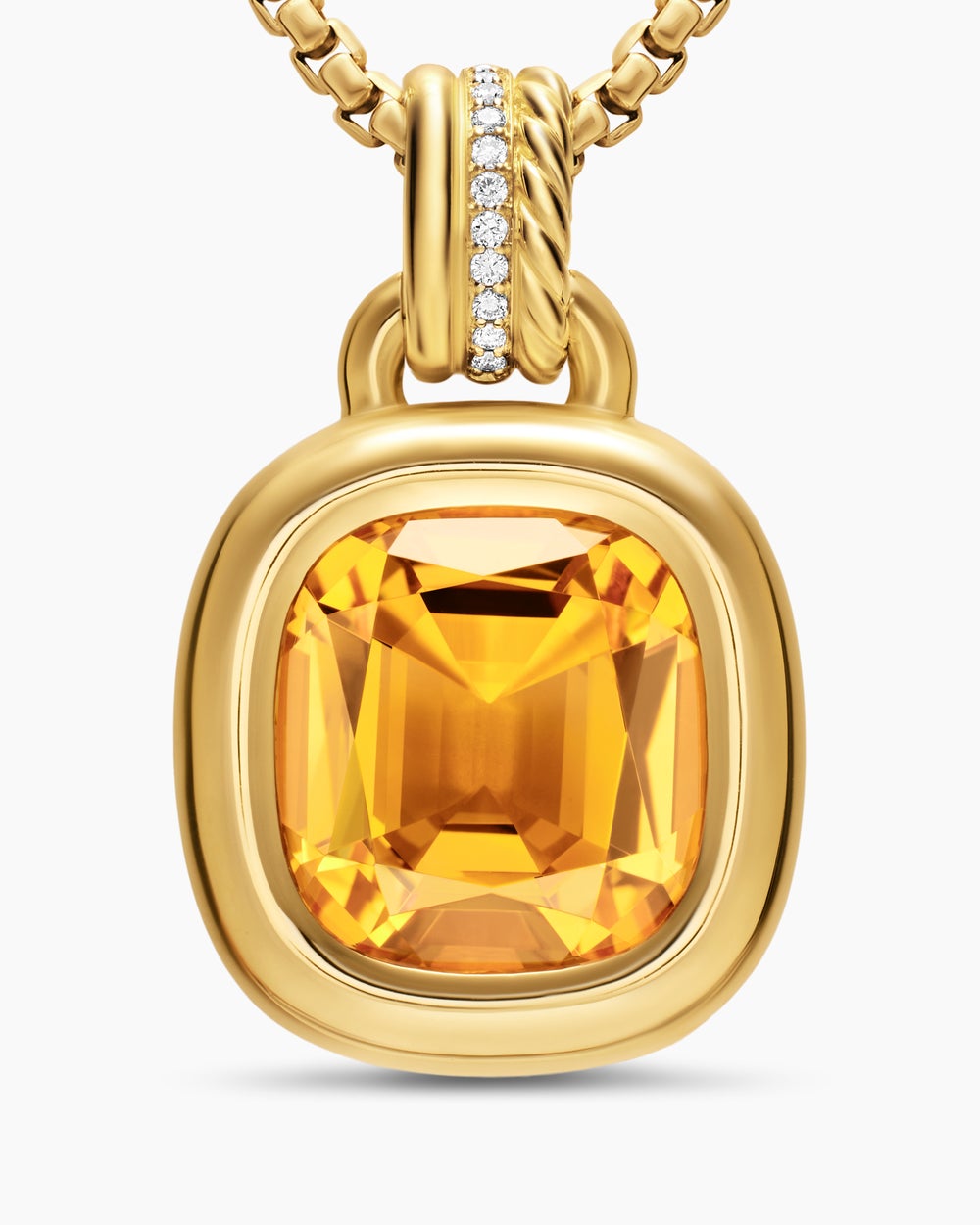 Womens DY Mercer® Color Amulet in 18K Yellow Gold with Citrine and Diamonds, 13mm