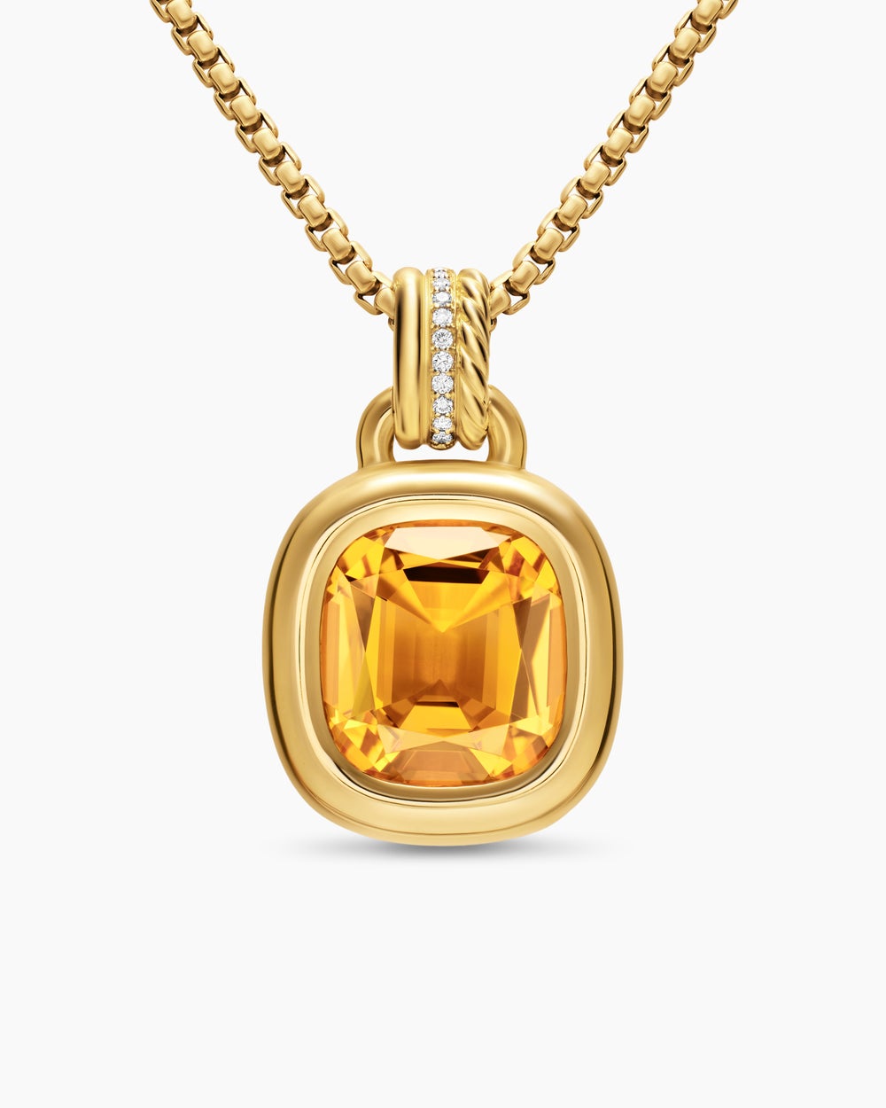 Womens DY Mercer® Color Amulet in 18K Yellow Gold with Citrine and Diamonds, 13mm