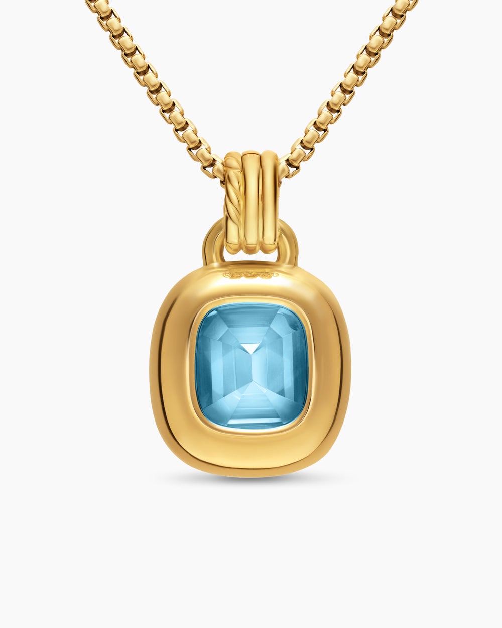 Womens DY Mercer® Color Amulet in 18K Yellow Gold with Sky Blue Topaz and Diamonds, 13mm