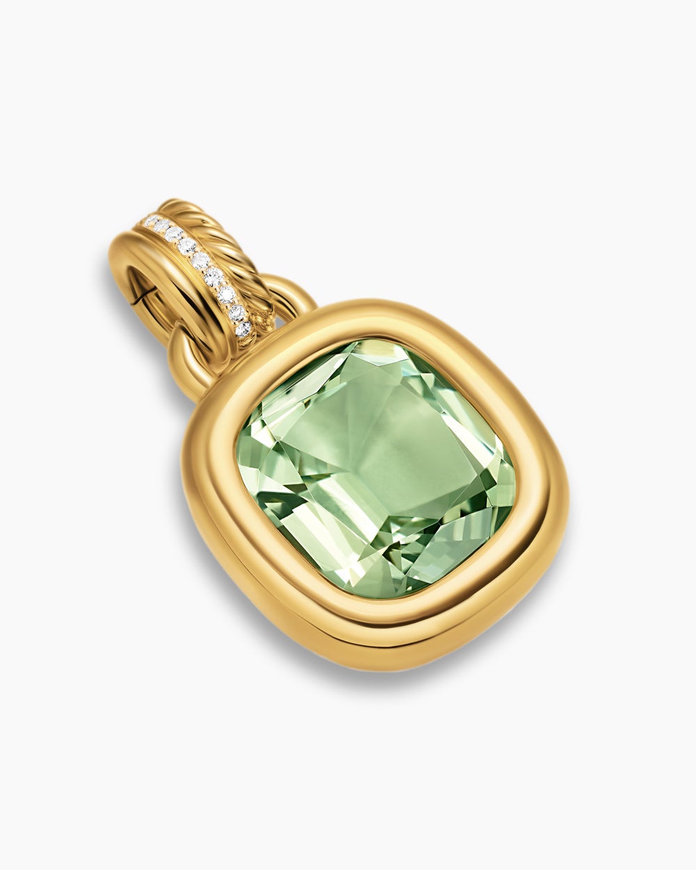 Womens DY Mercer® Color Amulet in 18K Yellow Gold with Prasiolite and Diamonds, 13mm