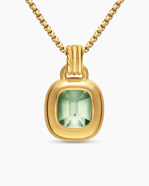 Womens DY Mercer® Color Amulet in 18K Yellow Gold with Prasiolite and Diamonds, 13mm
