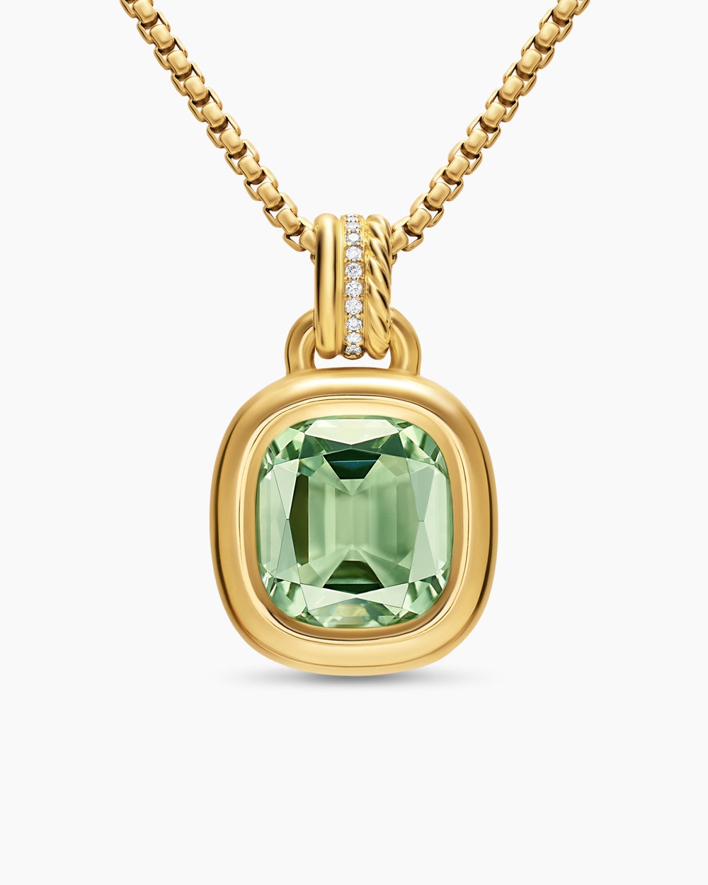 Womens DY Mercer® Color Amulet in 18K Yellow Gold with Prasiolite and Diamonds, 13mm