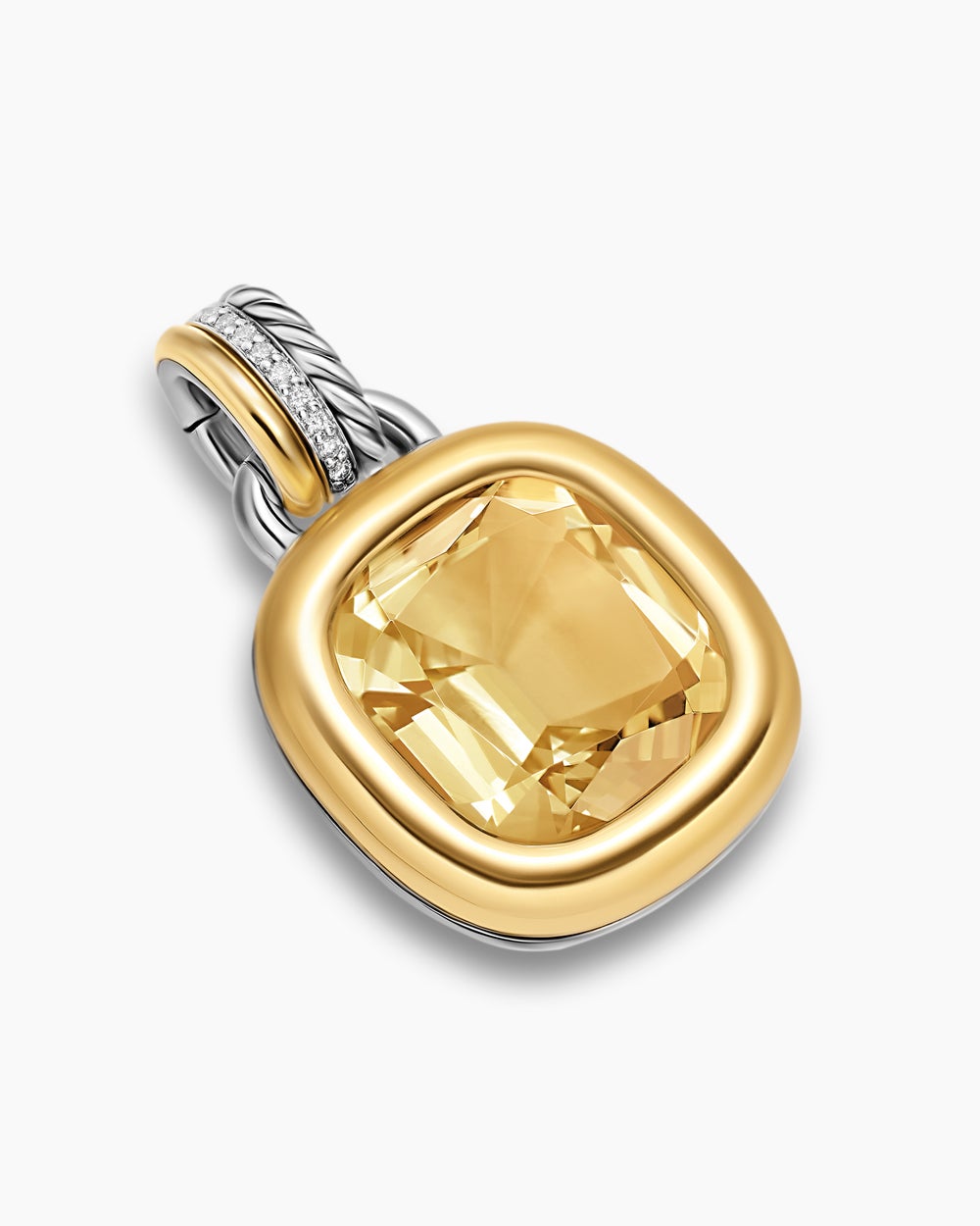 Womens DY Mercer® Color Amulet in Sterling Silver with 18K Yellow Gold, Champagne Citrine and Diamonds, 13mm