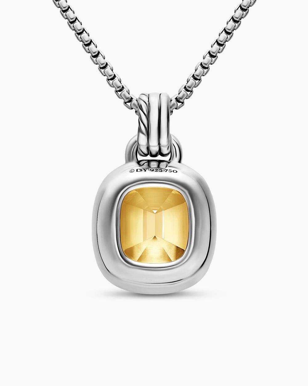 Womens DY Mercer® Color Amulet in Sterling Silver with 18K Yellow Gold, Champagne Citrine and Diamonds, 13mm