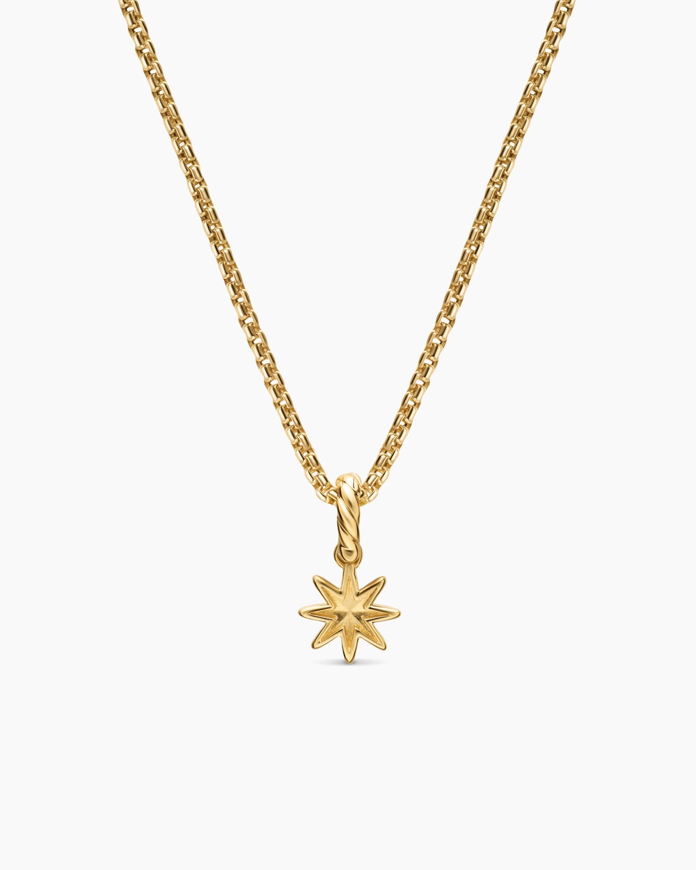 Womens Petite Starburst Amulet in 18K Yellow Gold with Diamonds, 7.5mm