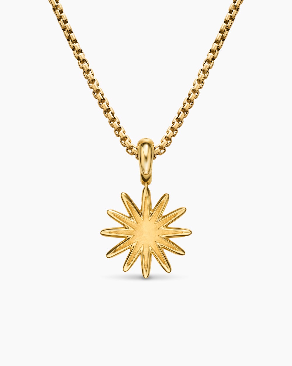 Womens Pavé Starburst Amulet in 18K Yellow Gold with Diamonds, 15mm