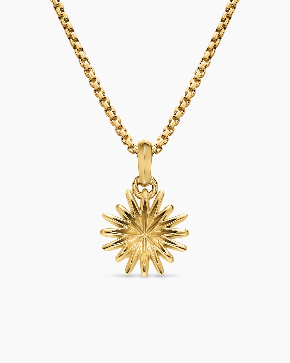 Womens Starburst Amulet in 18K Yellow Gold, 14mm