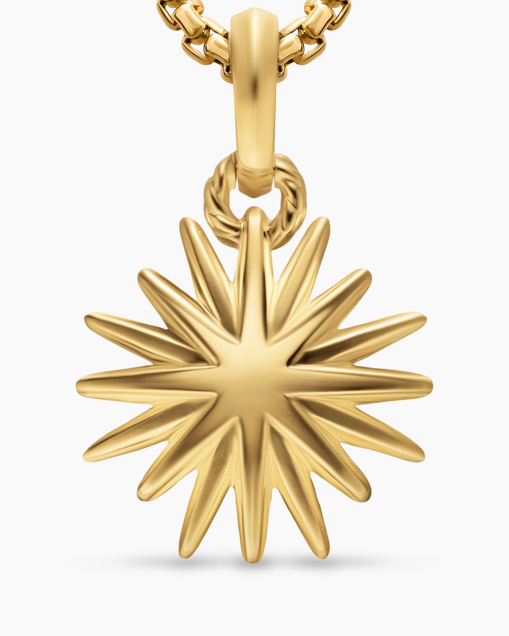 Womens Starburst Amulet in 18K Yellow Gold, 14mm