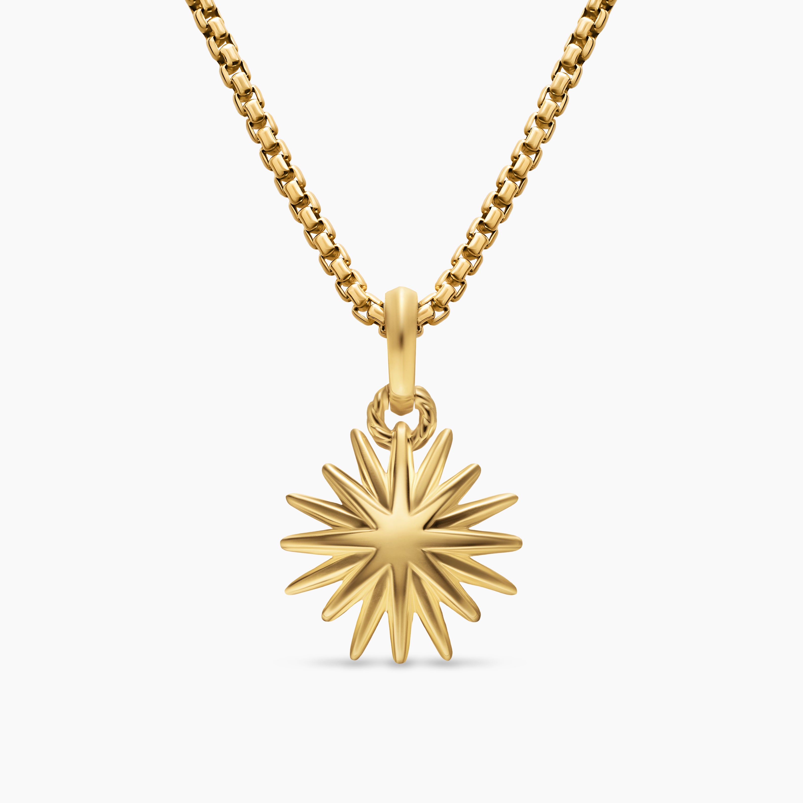 Womens Starburst Amulet in 18K Yellow Gold, 14mm