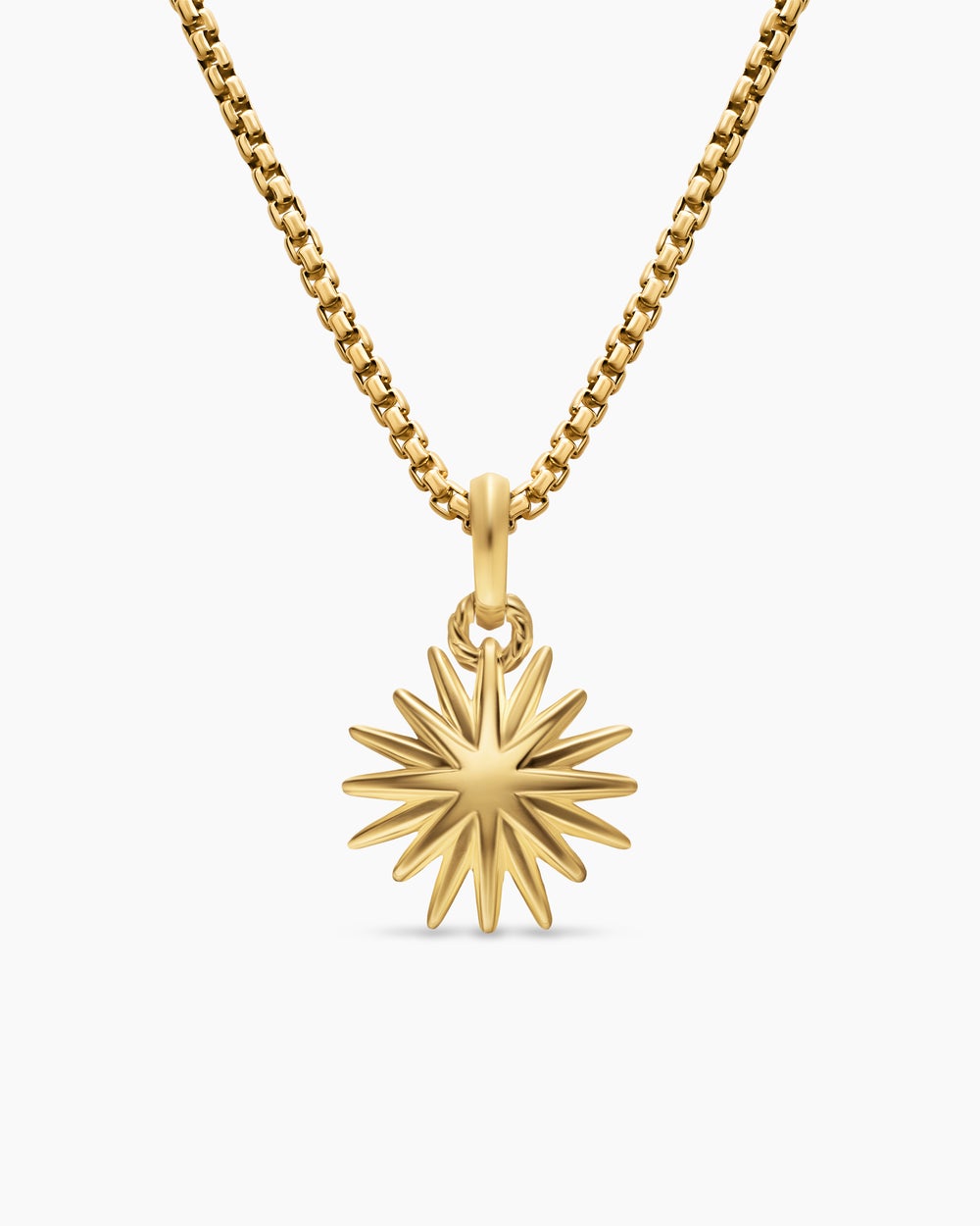 Womens Starburst Amulet in 18K Yellow Gold, 14mm