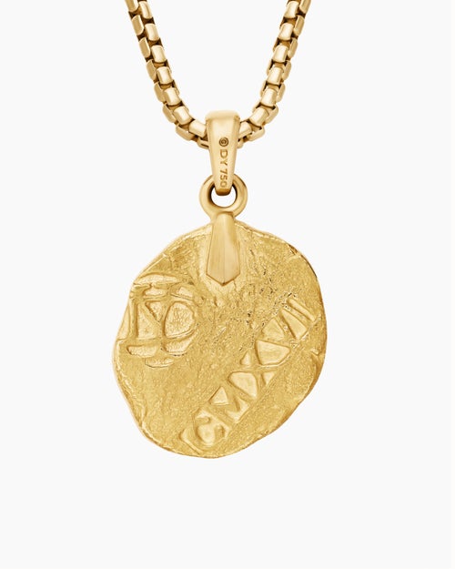 Mens Shipwreck Coin Amulet in 18K Yellow Gold, 28.4mm