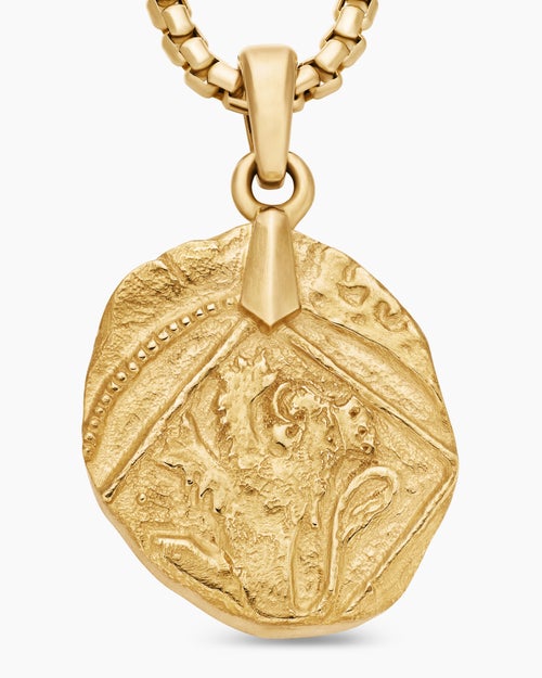 Mens Shipwreck Coin Amulet in 18K Yellow Gold, 28.4mm