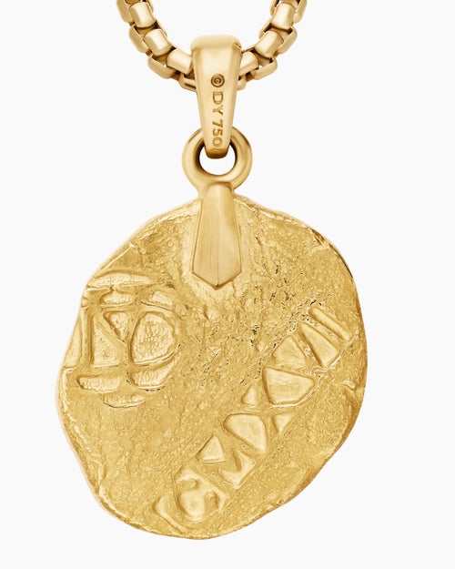 Mens Shipwreck Coin Amulet in 18K Yellow Gold, 28.4mm