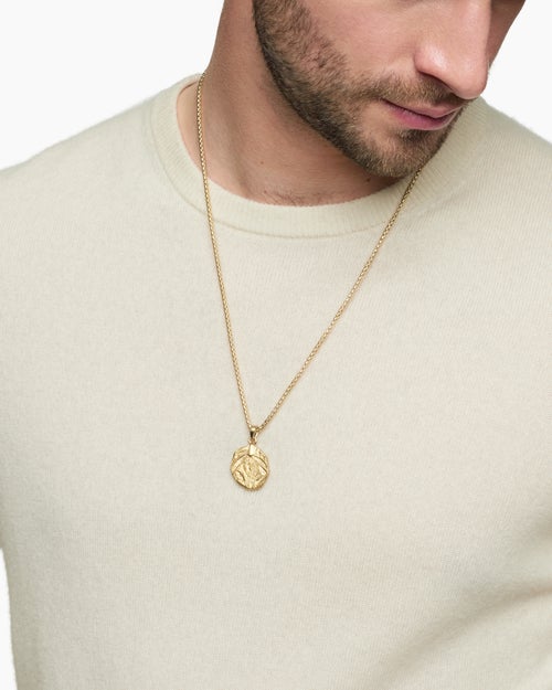 Mens Shipwreck Coin Amulet in 18K Yellow Gold, 28.4mm
