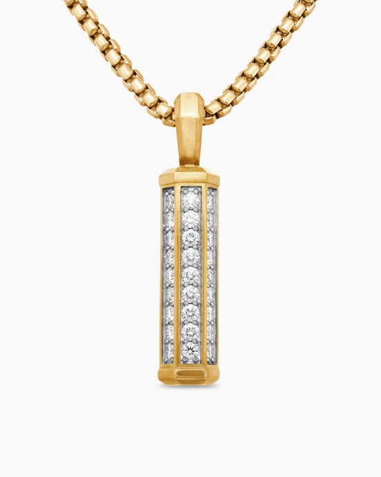 Faceted Amulet in 18K Yellow Gold, 30mm