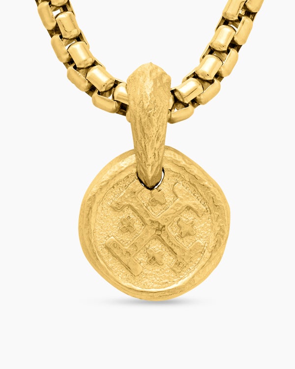 Shipwreck Coin Amulet in 18K Yellow Gold, 10.5mm
