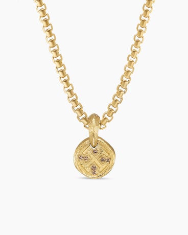 Shipwreck Coin Amulet in 18K Yellow Gold with Cognac Diamonds, 17mm