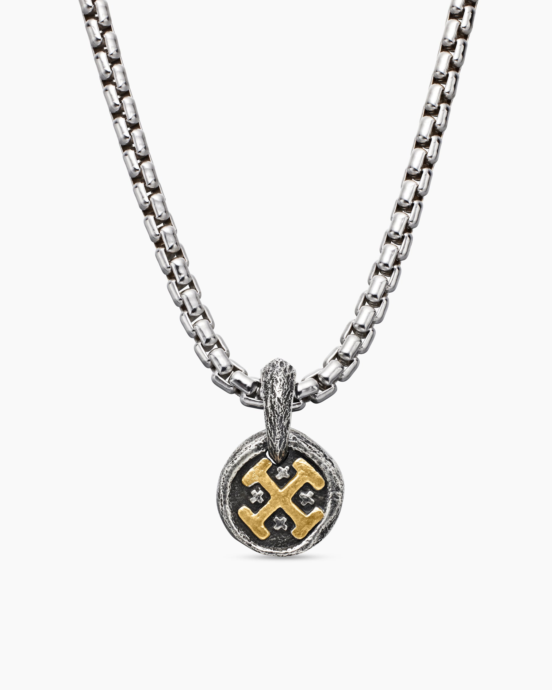 David Yurman Shipwreck Coin Amulet in Silver Gold