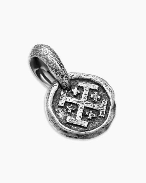 Mens Shipwreck Coin Amulet in Sterling Silver, 10.5mm