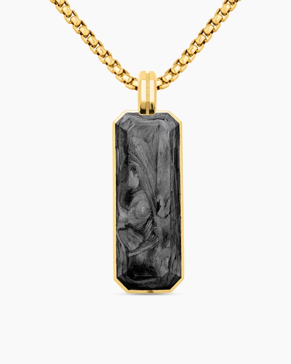 Streamline® Ingot Amulet in 18K Yellow Gold with Forged Carbon, 43mm