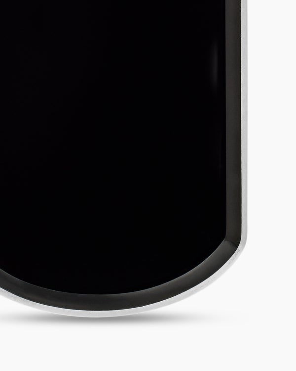 Chevron Tag in Sterling Silver with Black Onyx, 42mm