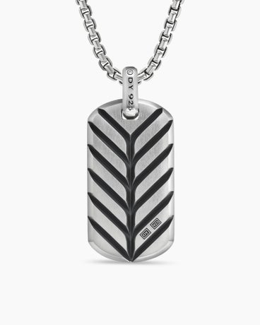 Chevron Tag in Sterling Silver with Pietersite, 42mm